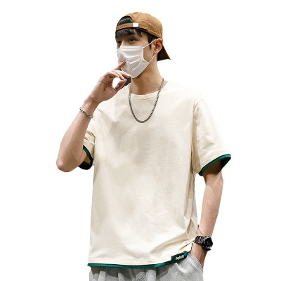 大码纯棉短袖t恤2025夏季时尚短袖青年休闲运动男士短袖t恤M-8X5