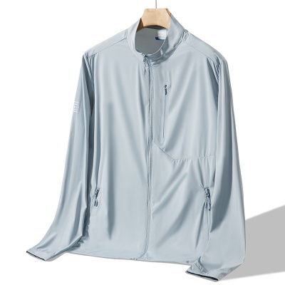 夏季防晒衣男立领户外防紫外线透气原纱运动外套冰感皮肤衣钓鱼服