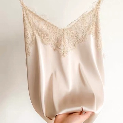 蕾丝吊带小背心女外穿大码性感V领西装内搭丝绸缎面打底衫小吊带