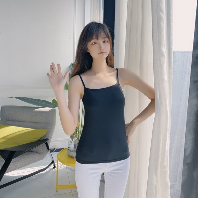 大码吊带背心女打底外穿无袖上衣百搭性感黑白色吊带女夏内搭