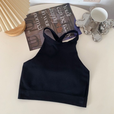 1881#针织吊带背心女裹胸西装内搭带胸垫一体美背内衣外穿打底