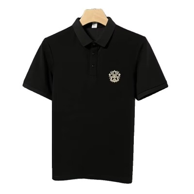 夏季新款短袖T恤五角星刺绣男士修身Polo衫透气潮流休闲商务上衣