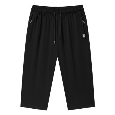 099七分裤冰丝裤子男空调裤子透气T恤运动休闲七分裤潮流裤速