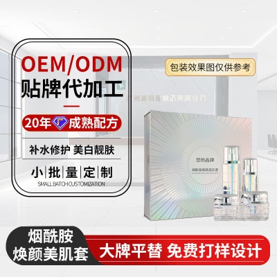 定制烟酰胺美白套盒OEM面部提亮肤色美容院护肤品套盒贴牌代加工