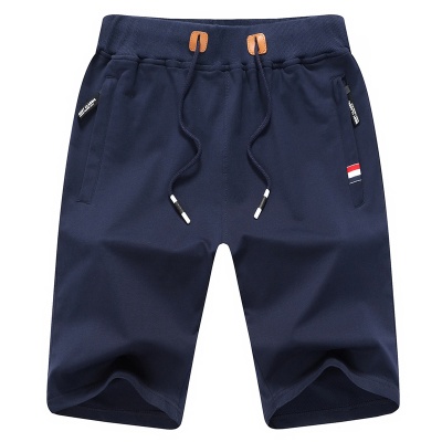 夏季休闲五分裤男运动裤棉弹力松紧腰带拉链口袋短裤跨境沙滩短裤