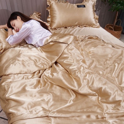 夏凉被三件套空调被四件套冰丝薄被子夏季学生宿舍可水洗一件批发