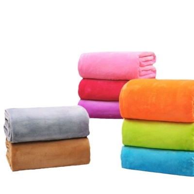 毛毯礼品法兰绒珊瑚绒纯色毯子婚庆外贸单双人空调绒毯批发空调毯