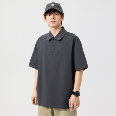 LKTM男装#夏季新款简约polo衫男宽松休闲凉感透气速干翻领短袖T恤