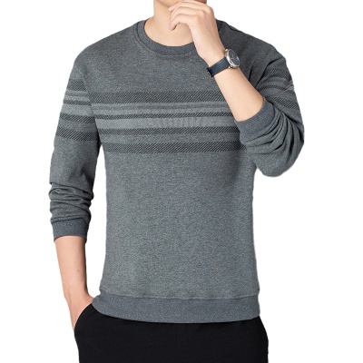 加绒卫衣男士2023新款宽松百搭潮流秋冬季男装上衣圆领爸爸装卫衣