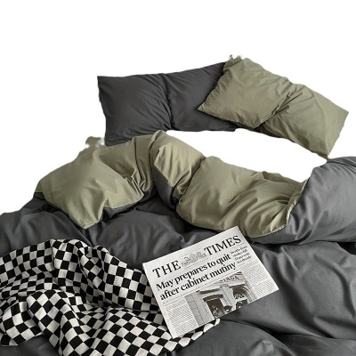 母婴级A类正品床上四件套ins裸睡纯水洗棉床单被套被罩宿舍三件套