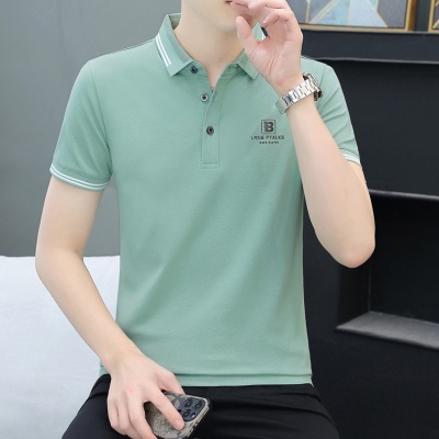 厂家代发夏季男装丝光棉polo衫时尚刺绣短袖男t恤新款男士polo衫