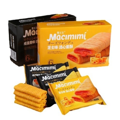 麦米米流心蛋酥咸蛋黄芝士味注心夹心鸡蛋卷办公室休闲零食小吃