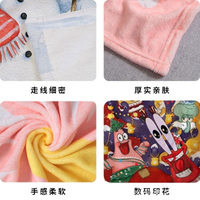 加厚圣诞节双面绒多功能毛毯四季法兰绒diy3D数码印花