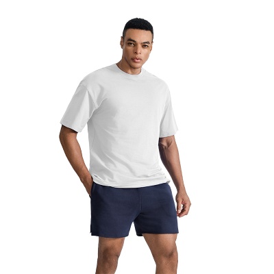 优质重磅全棉oversized男士T恤潮牌纯棉宽松落肩短袖男装T恤