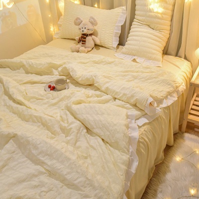 公主风夏凉被床裙款夏被四件套学生宿舍单人薄被子空调被三件套厂