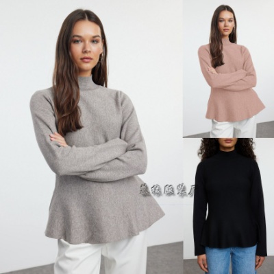2025新品欧美女装外贸裙摆外套时尚百搭跨境秋冬爆款亚马逊毛衣女