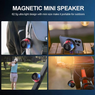 RGB磁吸蓝牙音箱小音响3合1便携磁吸支架桌面音箱氛围灯无线