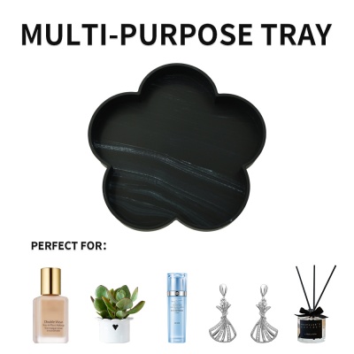 蚁巢硅胶托盘免打孔梳妆台大理石浴室置物盒洗漱台香薰桌面收纳盒