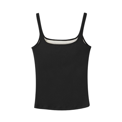 背心女带胸垫不跑杯一体式不可拆卸内搭高级女士吊带抹胸外穿代发