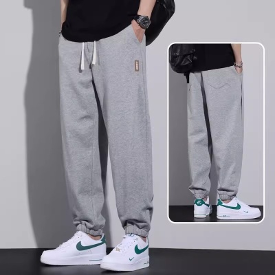 休闲裤男士夏季弹力2025束脚卫裤宽松运动大码哈伦男裤潮工厂代发