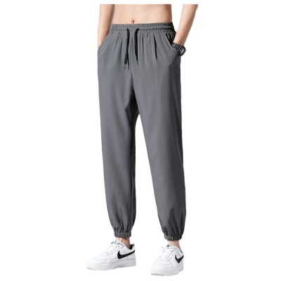 束脚卫裤男宽松九分夏季薄款运动休闲速干裤现货外贸冰丝裤子男