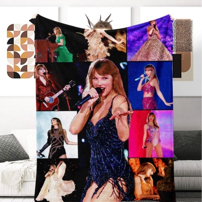 霉霉亚马逊专供女歌手毛毯泰勒周边法兰绒毛毯空调被办公室午睡毯