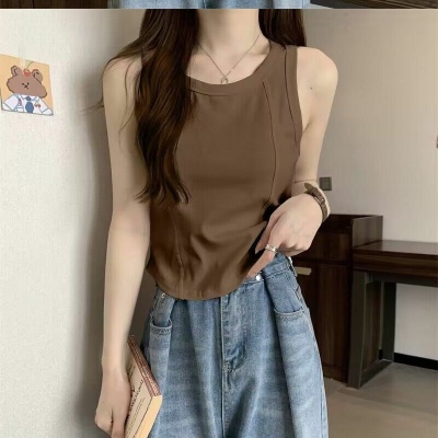 大码纯色鱼骨吊带背心女内搭夏季显瘦外穿打底衫无袖上衣