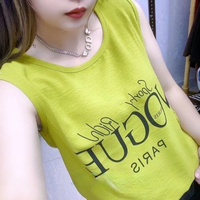 跨境女背心新款无袖背心女外穿性感宽松韩版休闲大码百搭印花字母