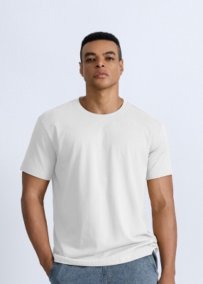 男短袖t恤美式街潮男装T恤纯棉纯色男士短袖t恤