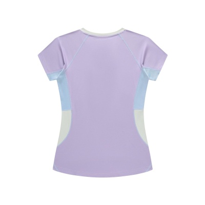 拼接定制V领短袖女式T恤女装2025夏季薄款吸汗透气修身显瘦上衣