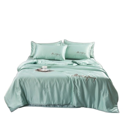 可水洗冰丝夏凉被夏季空调被夏天床上四件套单双人被子床单三件套