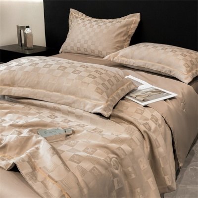 高级感冰丝床上用品夏凉被四件套轻奢贡缎水洗真丝裸睡夏被空调被