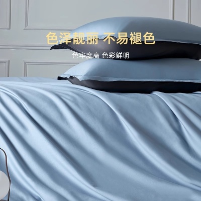 100支新疆长绒棉全棉纯棉三件套轻奢床品床单床笠被套床上四件套