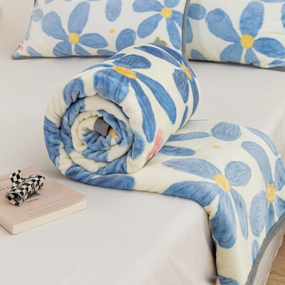 毛毯加厚牛奶绒珊瑚绒法兰绒沙发盖毯办公室午休空调毯礼品小毯子