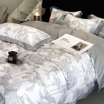 A类母婴级冰丝四件套水洗真丝被套天丝床单三件套夏凉被床上用品