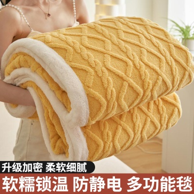 秋冬新款塔芙绒跨境毛毯午睡毯沙发盖毯办公室珊瑚绒秋冬季小毯子