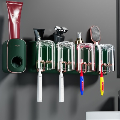 HAYAN好用牙刷架壁挂牙刷置物架免打孔高端漱口杯家居日用品爆款