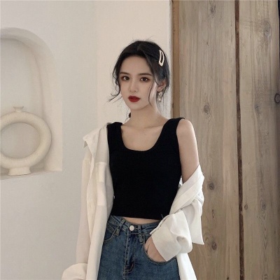 一件代发新款夏季短款露脐背心女内搭外穿打底辣妹吊带衣服女批发