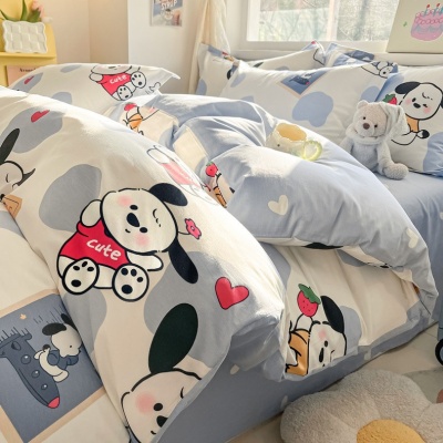 田园全棉ins床上四件套纯棉被套床单床笠 清新碎花床上用品三件套