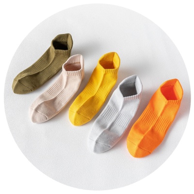 男士纯色短袜秋冬加厚运动袜子毛巾底纯棉棉纱提耳短筒户外毛圈袜