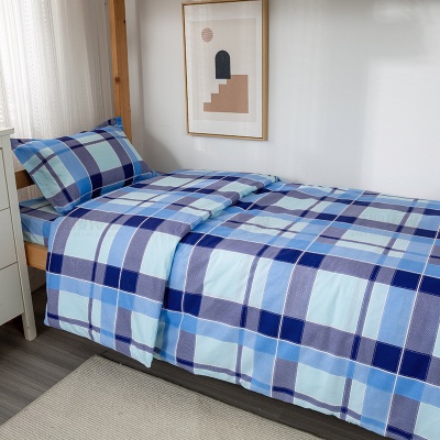 大学军训学生宿舍三件套床单被罩枕套单人床上用品单位纯棉三件套