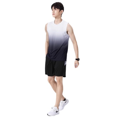 运动套装男速干衣冰丝背心短裤跑步夏季训练健身球服外贸跨境批发