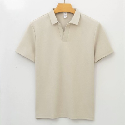 高端海鸥领运动无痕polo衫男t恤抗菌透气速干翻领短袖免烫polo衫