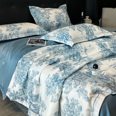 A类凉感空调被四件套夏季床品丝滑床单水洗天丝单品夏被床笠4