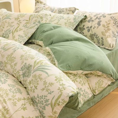 纯棉床上四件套南通床单被套全棉三件套床上用品母婴类高级感床笠