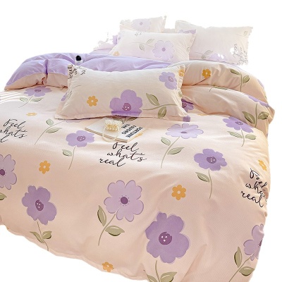 ins四件套被套被罩床单床上用品学生宿舍单人非纯棉全棉三件套夏4