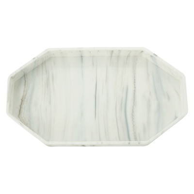 蚁巢 硅胶收纳托盘八边形浴室厨房客厅梳妆台桌面收纳盒大理石纹