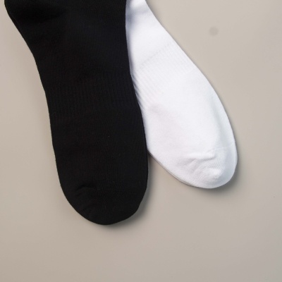 现货运动袜 黑白经典精梳棉男女短袜吸汗透气户外跑步袜厂家直销