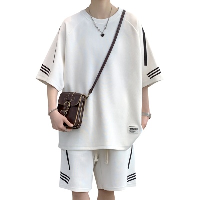 夏季薄款运动套装男士ins潮流搭配帅气校园风休闲短袖t恤夏装一套