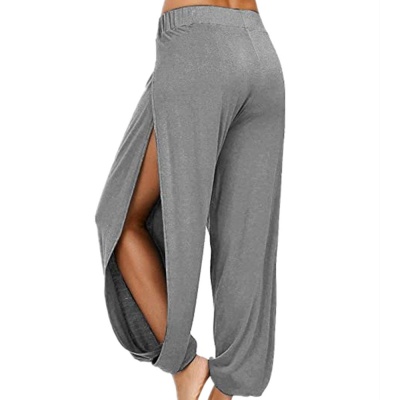 外贸temu跨境亚马逊欧美女式高开叉运动休闲裤嬉皮哈伦裤瑜伽裤女